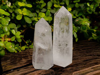 Polished Whispy Veiled Quartz Crystals x 2 From Madagascar - Toprock Gemstones and Minerals 