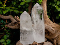 Polished Whispy Veiled Quartz Crystals x 2 From Madagascar - Toprock Gemstones and Minerals 