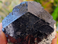 Natural XL Schorl Black Tourmaline with Hyalite Opal and Fluorite Crystals x 2 From Erongo, Namibia