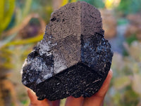 Natural XL Schorl Black Tourmaline with Hyalite Opal and Fluorite Crystals x 2 From Erongo, Namibia