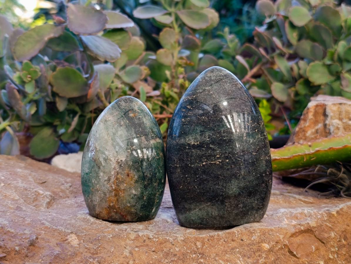 Polished Fuchsite Standing Free Forms x 3 From Madagascar - Toprock Gemstones and Minerals 