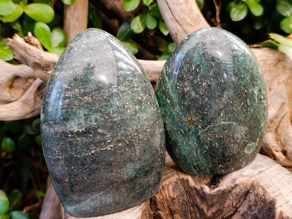 Polished Fuchsite Standing Free Forms x 3 From Madagascar - Toprock Gemstones and Minerals 