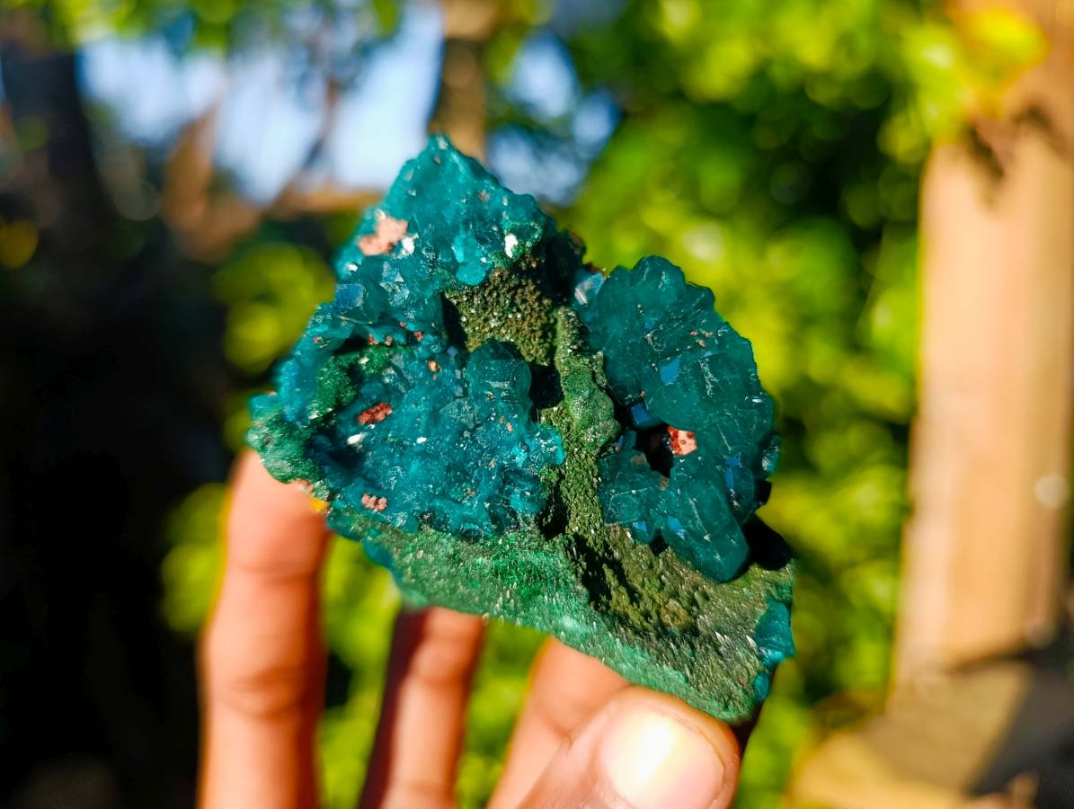 Natural Dioptase On Dolomite Specimens x 4 From Likasi, Congo - Toprock Gemstones and Minerals 