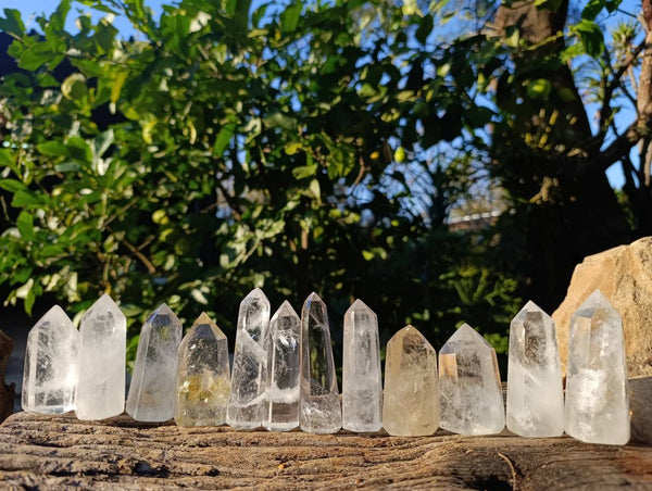 Polished Clear Quartz Crystals x 12 From Madagascar - Toprock Gemstones and Minerals 
