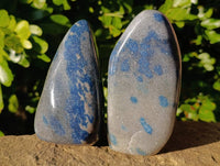 Polished Blue Spotted Spinel Standing Free Forms x 2 From Madagascar - Toprock Gemstones and Minerals 