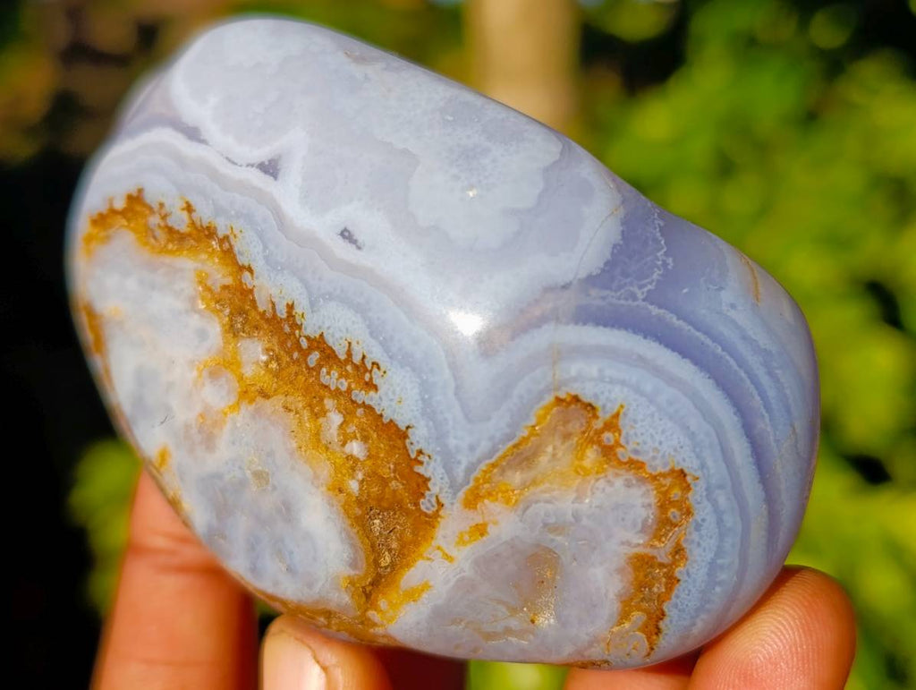 Polished Blue Lace Agate Tumbled Stones x 6 From Malawi - Toprock Gemstones and Minerals 