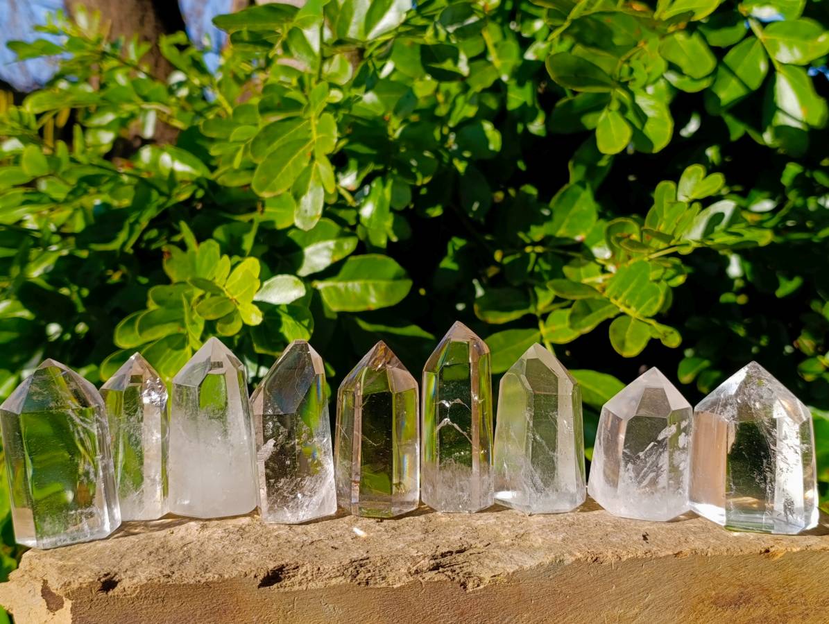 Polished Clear Quartz Crystals x 12 From Madagascar - Toprock Gemstones and Minerals 
