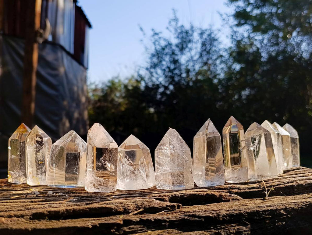 Polished Clear Quartz Crystals x 12 From Madagascar - Toprock Gemstones and Minerals 