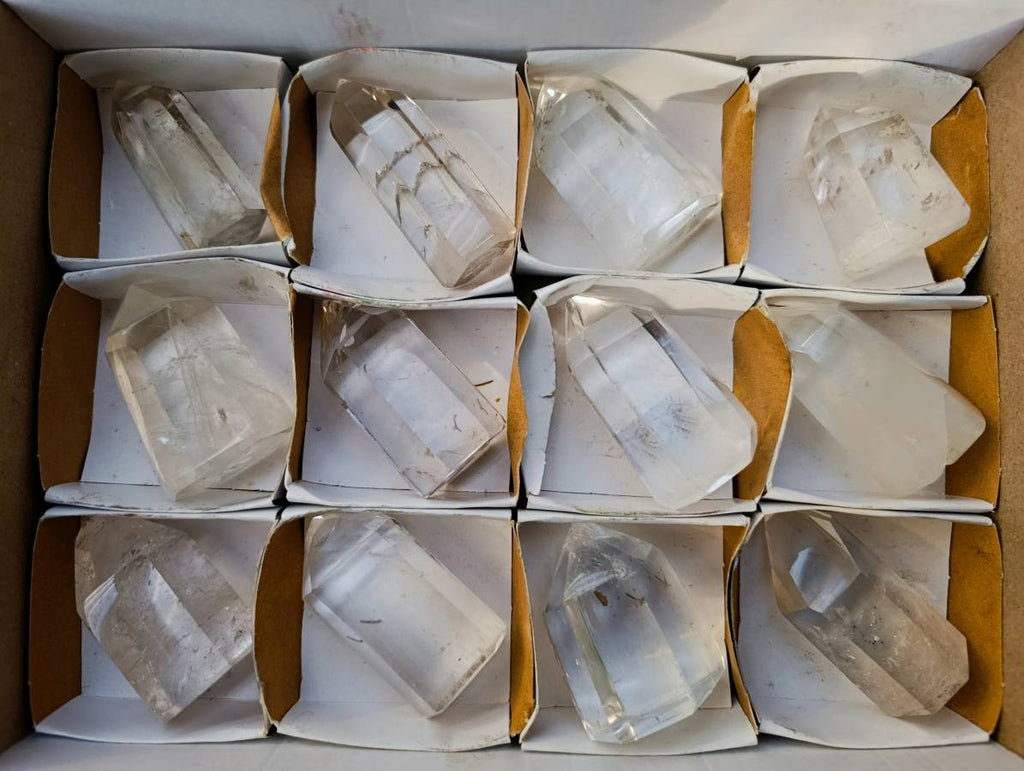 Polished Clear Quartz Crystals x 12 From Madagascar - Toprock Gemstones and Minerals 