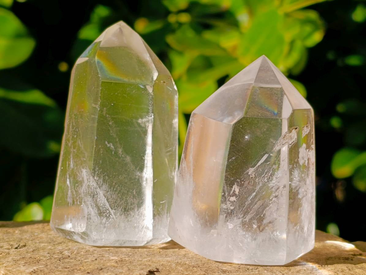 Polished Clear Quartz Crystals x 12 From Madagascar - Toprock Gemstones and Minerals 