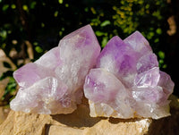 Natural Jacaranda Amethyst Quartz Clusters x 3 From Mumbwa, Zambia