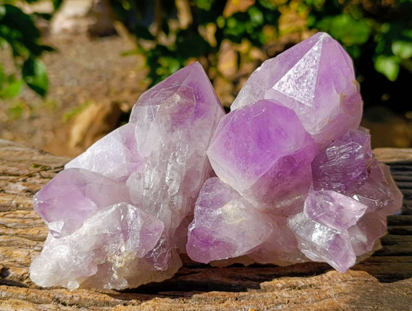 Natural Jacaranda Amethyst Quartz Clusters x 3 From Mumbwa, Zambia