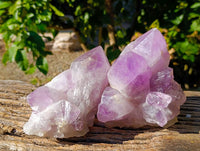 Natural Jacaranda Amethyst Quartz Clusters x 3 From Mumbwa, Zambia