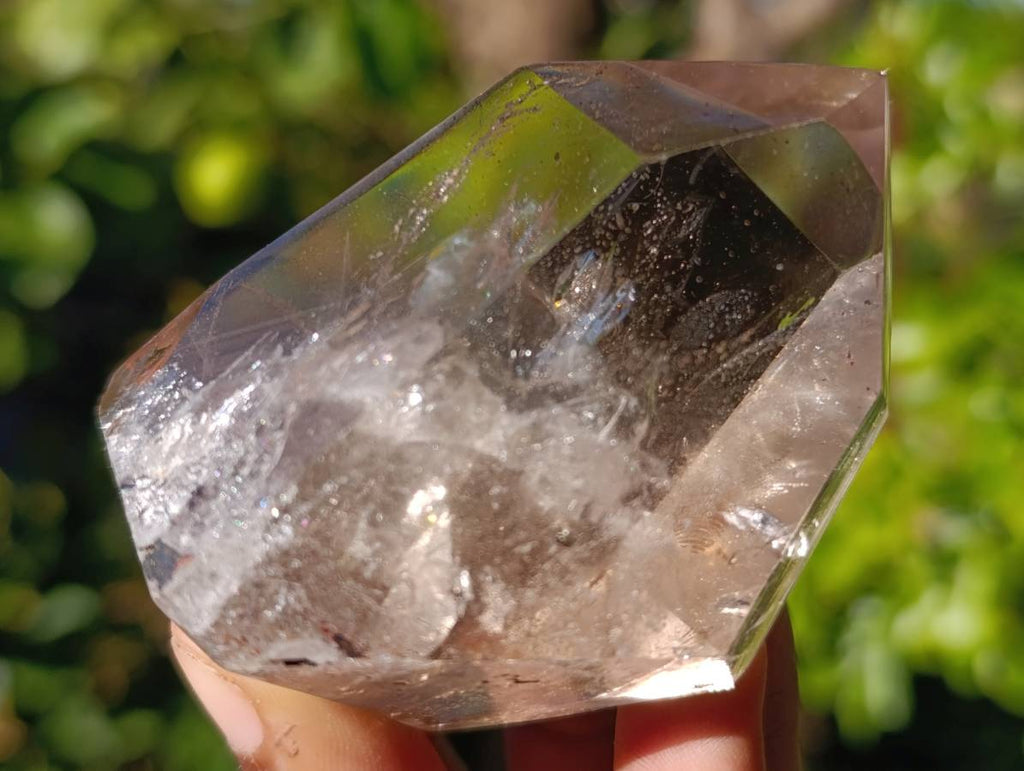 Polished Smokey Window and Clear Quartz Crystals x 6 From Madagascar - Toprock Gemstones and Minerals 
