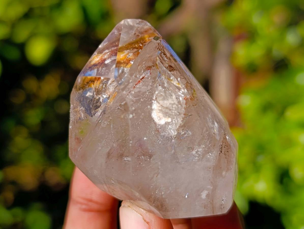 Polished Smokey Window and Clear Quartz Crystals x 6 From Madagascar - Toprock Gemstones and Minerals 