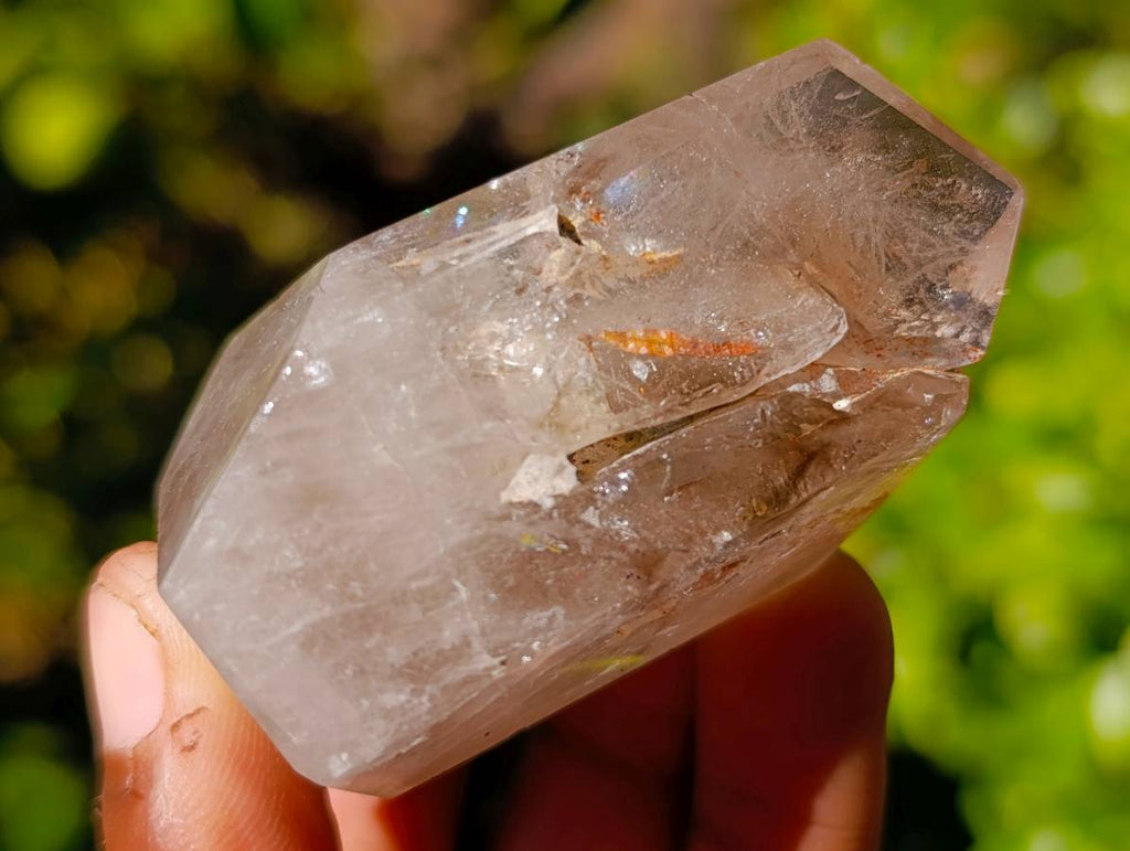 Polished Smokey Window and Clear Quartz Crystals x 6 From Madagascar - Toprock Gemstones and Minerals 