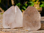 Polished Smokey Window and Clear Quartz Crystals x 6 From Madagascar - Toprock Gemstones and Minerals 