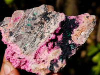 Natural Salrose Cobaltion Dolomite with Crystalline Malachite x 4 From Kakanda, Congo
