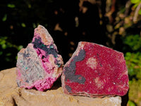 Natural Salrose Cobaltion Dolomite with Crystalline Malachite x 4 From Kakanda, Congo