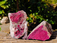 Natural Salrose Cobaltion Dolomite with Crystalline Malachite x 4 From Kakanda, Congo