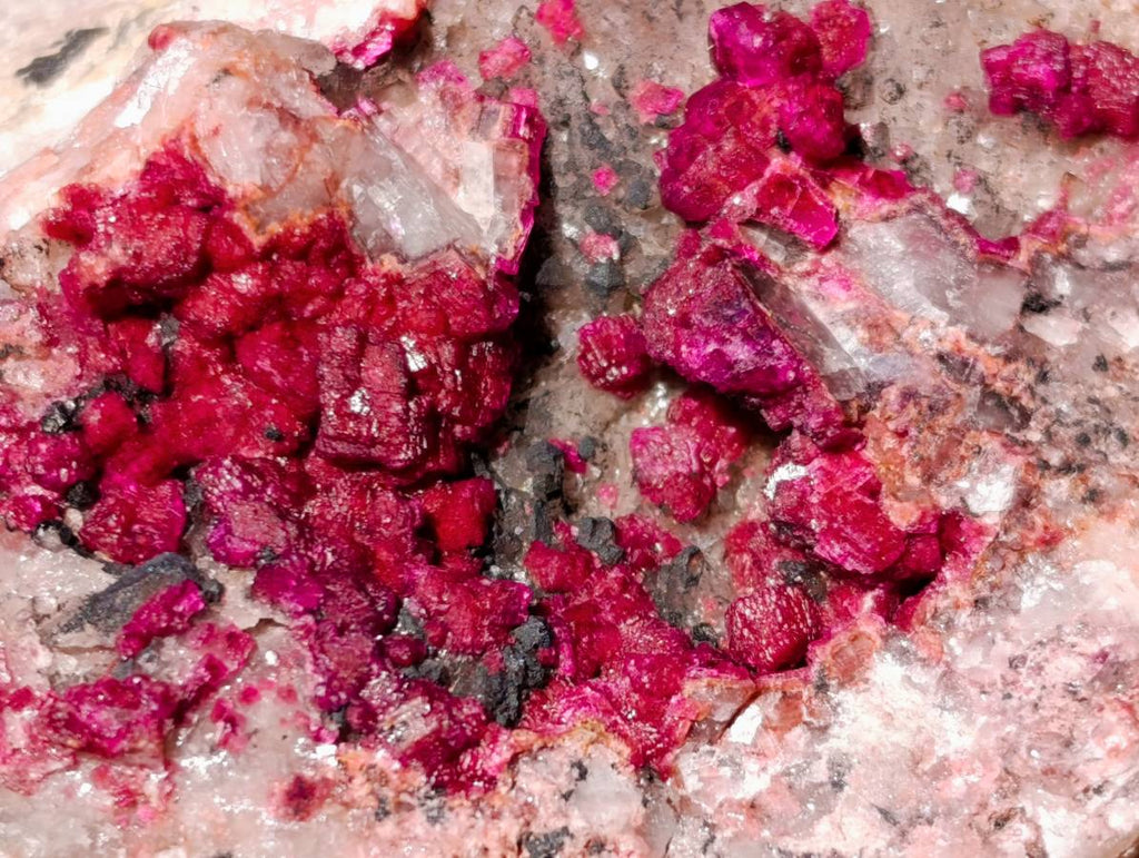 Natural Salrose Cobaltion Dolomite with Crystalline Malachite x 4 From Kakanda, Congo - Toprock Gemstones and Minerals 
