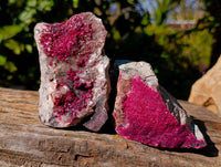 Natural Salrose Cobaltion Dolomite with Crystalline Malachite x 4 From Kakanda, Congo