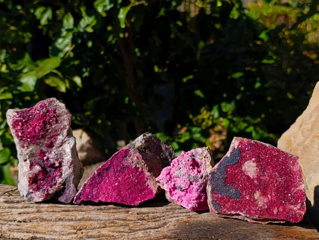 Natural Salrose Cobaltion Dolomite with Crystalline Malachite x 4 From Kakanda, Congo - Toprock Gemstones and Minerals 
