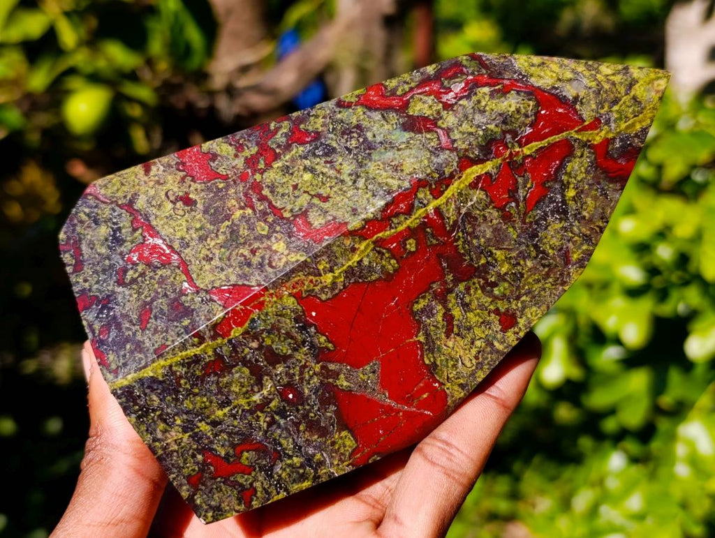 Polished Bastite Dragons Blood Stone Points x 2 From Tshipise, South Africa - Toprock Gemstones and Minerals 