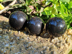 Polished Black Basalt Spheres x 8 From Antsirabe, Madagascar - Toprock Gemstones and Minerals 