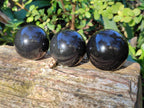 Polished Black Basalt Spheres x 8 From Antsirabe, Madagascar - Toprock Gemstones and Minerals 