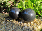 Polished Black Basalt Spheres x 8 From Antsirabe, Madagascar - Toprock Gemstones and Minerals 