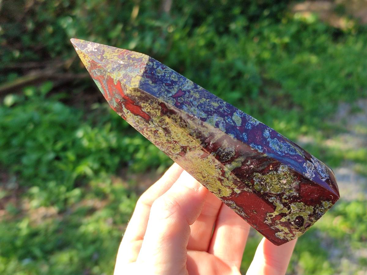 Polished Bastite Dragons Blood Stone Points x 3 From Tshipise, South Africa - Toprock Gemstones and Minerals 