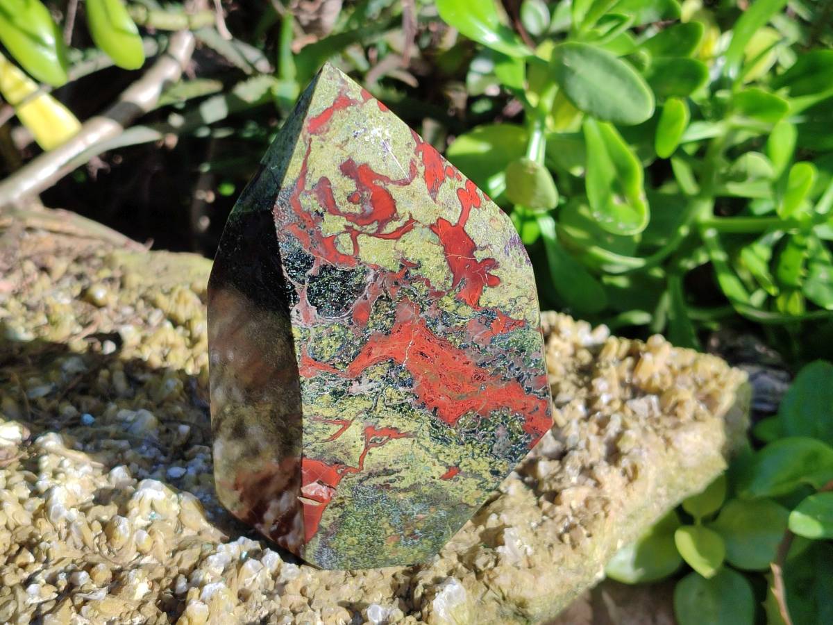 Polished Bastite Dragons Blood Stone Points x 3 From Tshipise, South Africa - Toprock Gemstones and Minerals 