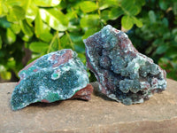 Natural Drusy Quartz coated Ball Malachite On Dolomite Matrix Specimens x 6 From Kambove, Congo - Toprock Gemstones and Minerals 