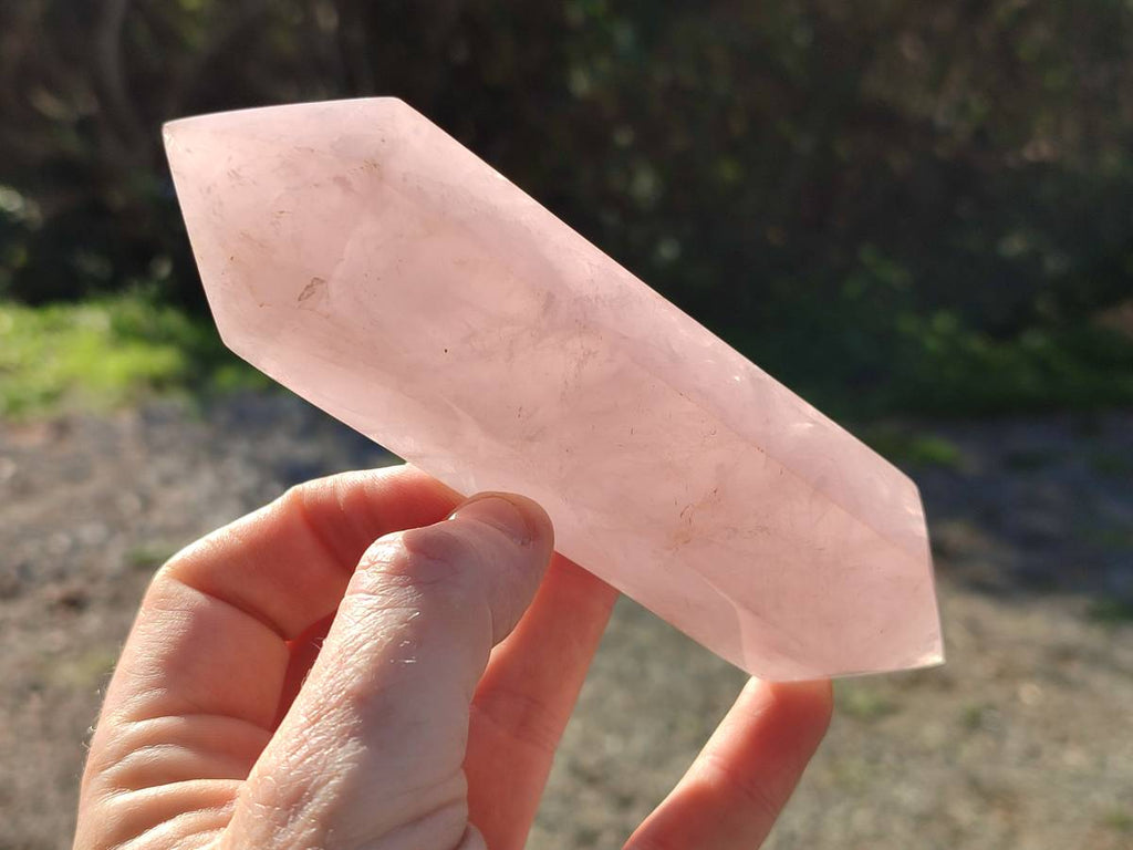 Polished Double Terminated Rose Quartz Points x 4 Ambatondrazaka, Madagascar - Toprock Gemstones and Minerals 