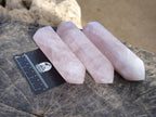 Polished Double Terminated Rose Quartz Points x 4 Ambatondrazaka, Madagascar - Toprock Gemstones and Minerals 