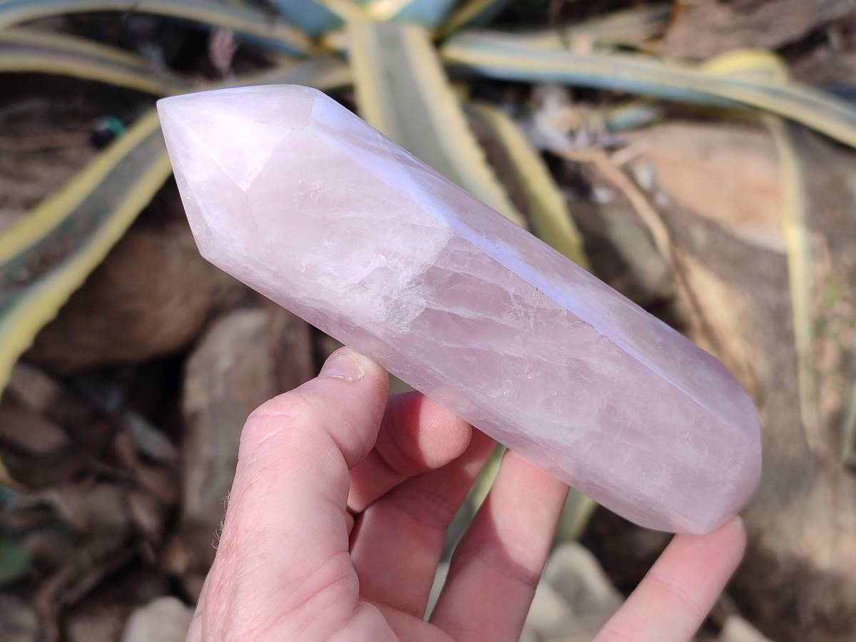 Polished Double Terminated Rose Quartz Points x 4 Ambatondrazaka, Madagascar - Toprock Gemstones and Minerals 