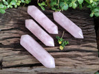 Polished Double Terminated Rose Quartz Points x 4 Ambatondrazaka, Madagascar - Toprock Gemstones and Minerals 