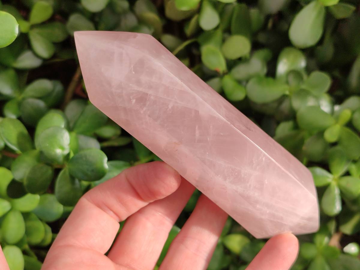 Polished Double Terminated Rose Quartz Points x 4 Ambatondrazaka, Madagascar - Toprock Gemstones and Minerals 