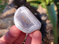 Polished Blue Lace Agate Tumbled Stones x 35 From Nsanje, Malawi