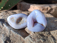 Polished Blue Lace Agate Tumbled Stones x 35 From Nsanje, Malawi