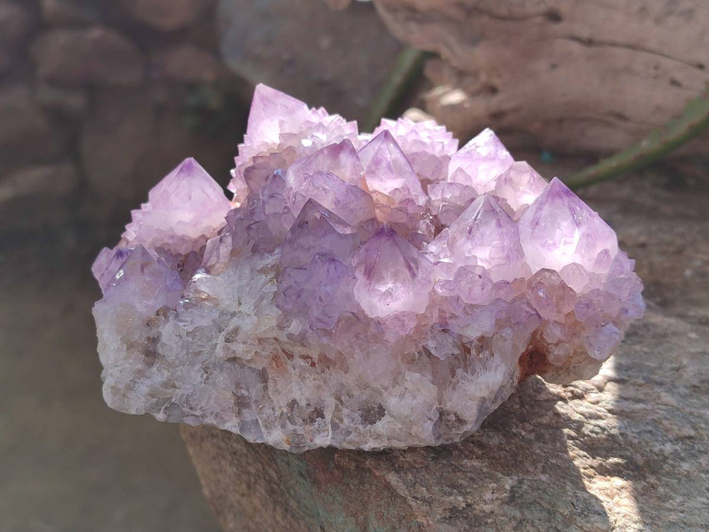 Natural Sunburst Amethyst Spirit Quartz Clusters x 2 From Boekenhouthoek, South Africa - Toprock Gemstones and Minerals 