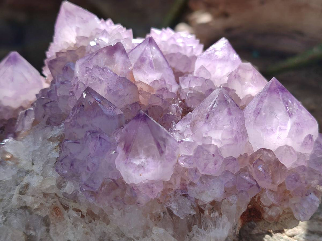 Natural Sunburst Amethyst Spirit Quartz Clusters x 2 From Boekenhouthoek, South Africa - Toprock Gemstones and Minerals 