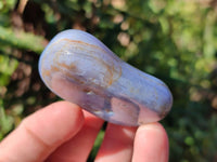 Polished Blue Lace Agate Tumbled Stones x 15 From Nsanje, Malawi