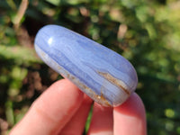 Polished Blue Lace Agate Tumbled Stones x 15 From Nsanje, Malawi