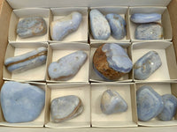 Polished Blue Lace Agate Tumbled Stones x 15 From Nsanje, Malawi