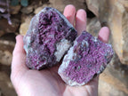 Natural Deep Pink and Purple Drusy Salrose Cobaltion Dolomite Specimens x 4 From Congo - Toprock Gemstones and Minerals 