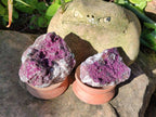 Natural Deep Pink and Purple Drusy Salrose Cobaltion Dolomite Specimens x 4 From Congo - Toprock Gemstones and Minerals 