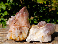 Natural Red Hematoid Quartz Clusters x 3 From Karoi, Zimbabwe