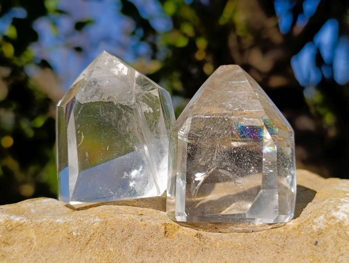 Polished Clear Quartz Crystals x 12 From Madagascar - Toprock Gemstones and Minerals 